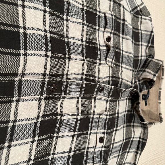 Men's Banana Republic Brown and Cream Plaid Shirt - Picture 2 of 6
